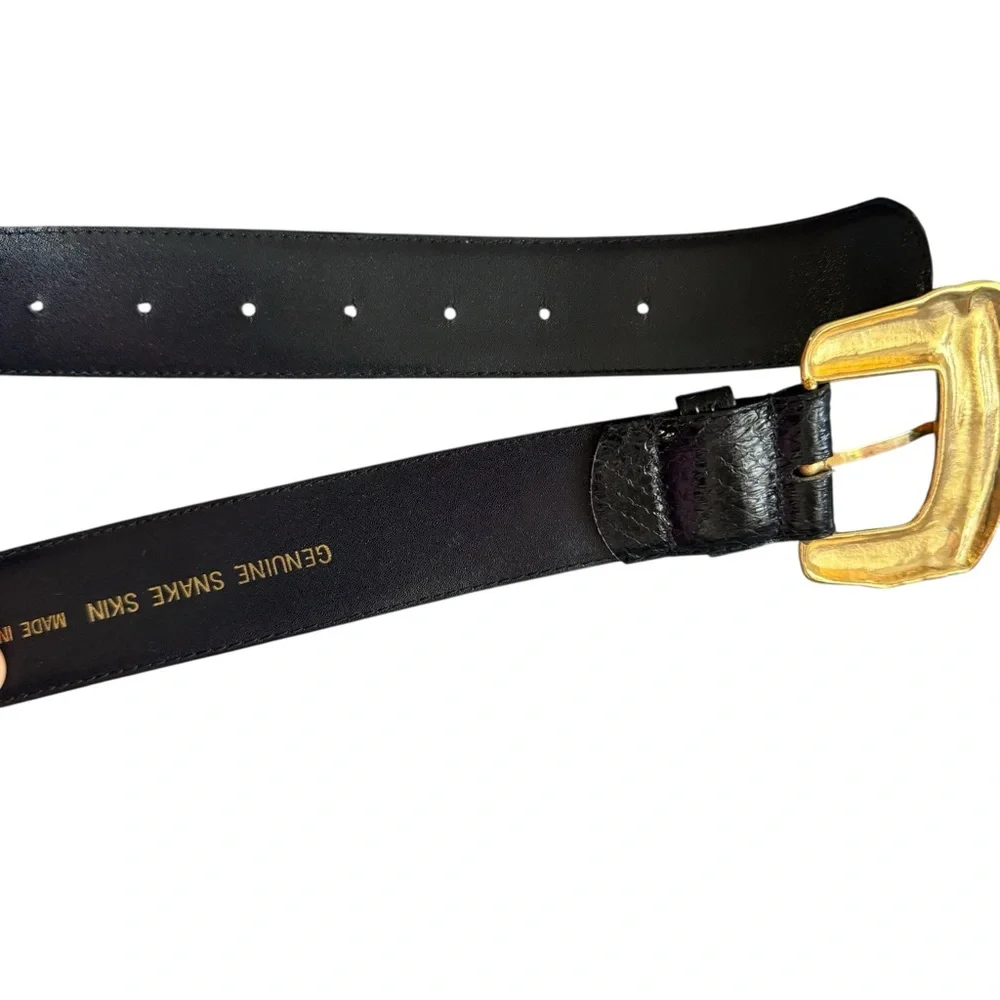 Black Genuine Snakeskin Belt Size Small